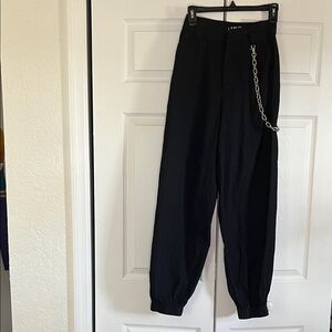 I. AM. GIA. Cobain Black Jogger Balloon Pants with Chain Size Small